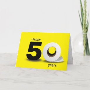 Tarjeta papel higiénico rollo 50 cumpleaños