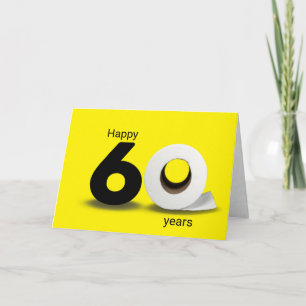 Tarjeta papel higiénico rollo de cumpleaños 60