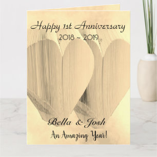 Tarjeta Papel Personalizado de Aniversario de Boda Vintage