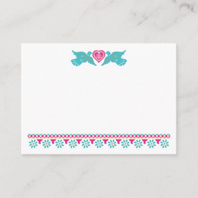 Tarjeta Papel Picado Lovebirds Place (Anverso)