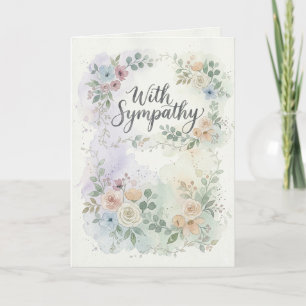 Tarjeta Papel Pintado Aquarela Floral Simpatía Duelo
