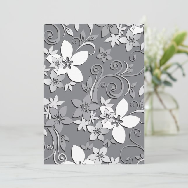 Tarjeta Papel pintado de flores 2 (Anverso de pie)