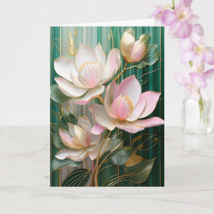 Tarjeta Papel pintado floreado Arte de magnolia japonesa