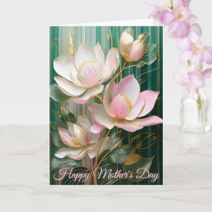 Tarjeta Papel pintado floreado del Día de la Madre Magnoli