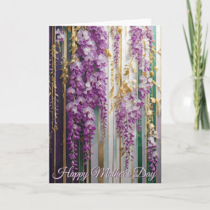 Tarjeta Papel pintado floreado del Día de la Madre Wisteri