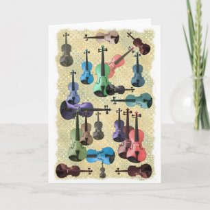 Tarjeta Papel pintado multicolor del violín