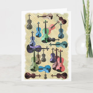 Tarjeta Papel pintado multicolor del violín