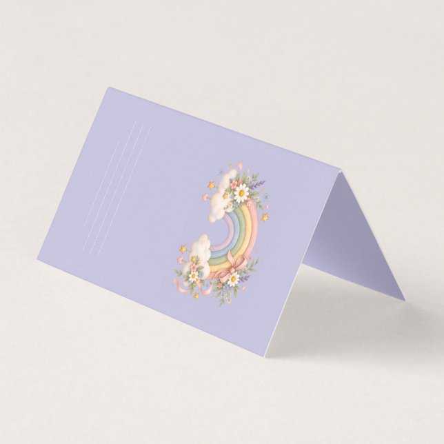 Tarjeta Papelería Arcoíris Pastel (Anverso)