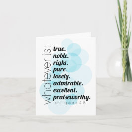 Tarjeta Papelería cristiana Filipinas 4:8 lo que sea