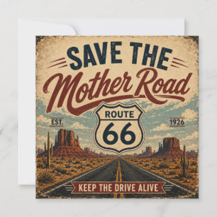 Tarjeta Papelería de la Estación Mantenga Viva la Ruta 66
