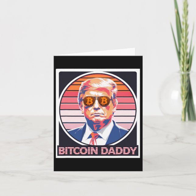Tarjeta Papi de Bitcoin lindo Trump Cripto Rey (Anverso)