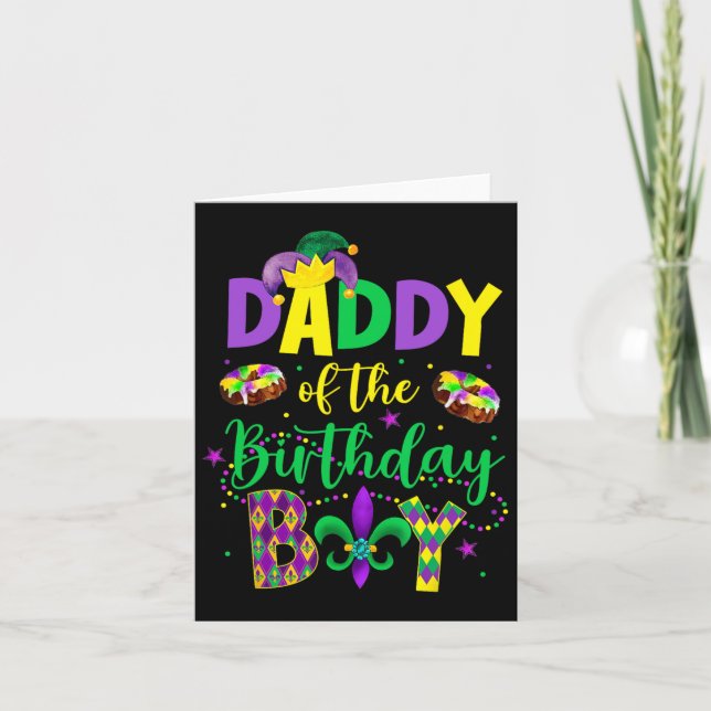 Tarjeta Papi De La Camisa De Cumpleaños Mardi Gras Daddy P (Anverso)