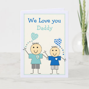 Tarjeta Papi de niños pequeños Saludo de cumpleaños