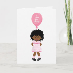 Tarjeta Papi de padre feliz - Chica afroamericano