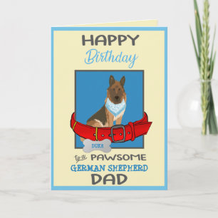 Tarjeta Papi de perro de cumpleaños feliz de perro pastor