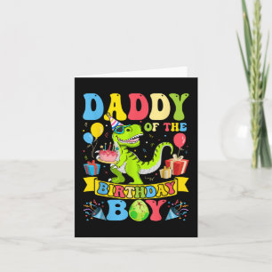 Tarjeta Papi Del Niño De Cumpleaños Dinosaur T-rex Cumplea