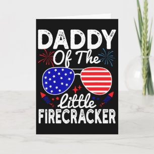 Tarjeta Papi del pequeño petardo divertido 4 de julio