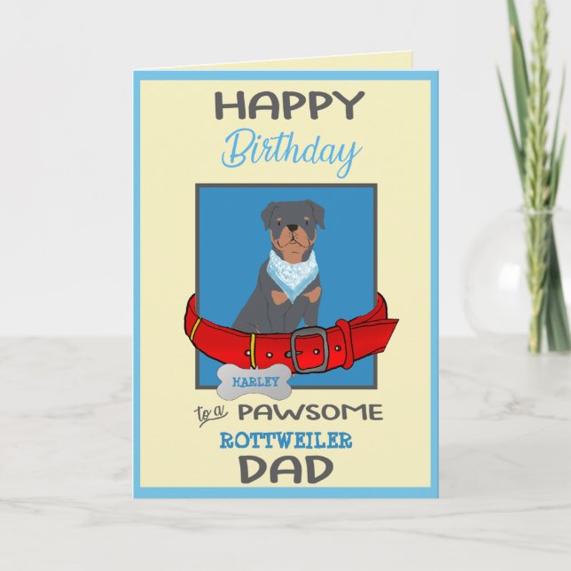 Tarjeta Papi del perro del cumpleaños feliz de perro de Ro (Anverso)