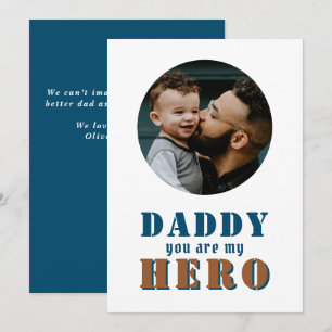 Tarjeta Papi eres mi héroe Papá Foto Día del Padre