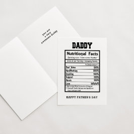 Tarjeta Papi Hechos Nutricionales Día del Padre
