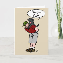 Tarjeta Papi negro del labrador en el Día del Padre Rojo