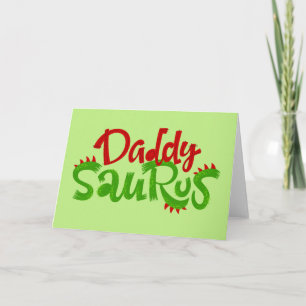 Tarjeta Papi Saurus Dinosaur Lettering