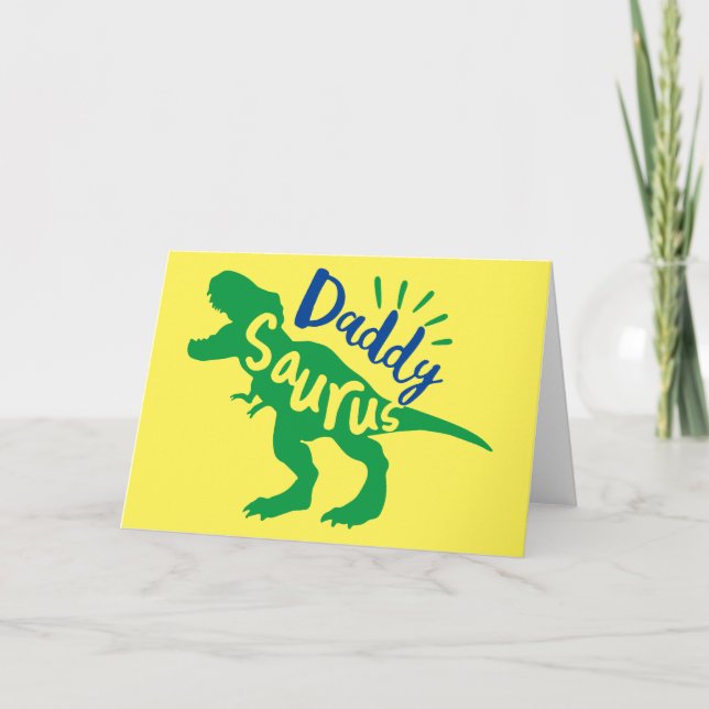 Tarjeta Papi Saurus T-Rex Silhouette (Anverso)