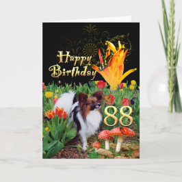 Tarjeta Papillion dog Happy 88 Birthday card Específico de