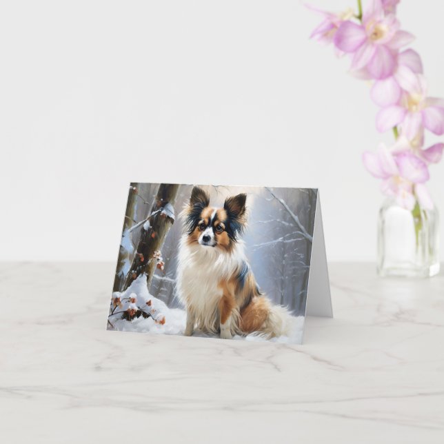 Tarjeta Papillon Deja que nieve Navidad (Orquídea)