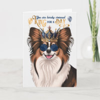 Papillon Dog King por un día cumpleaños