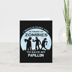 Tarjeta Papillon, el Mascota de Halloween Zombie divertida