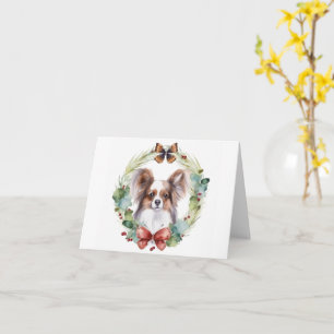 Tarjeta Papillon Navidades Wreath Festimes Pup