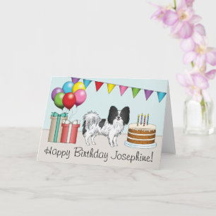 Tarjeta Papillon negro y blanco Cumpleaños colorido