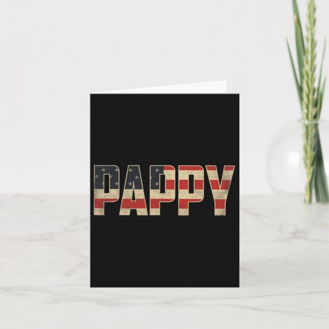 Tarjeta Pappy audaz bandera patriótica norteamericana Día  (Anverso)