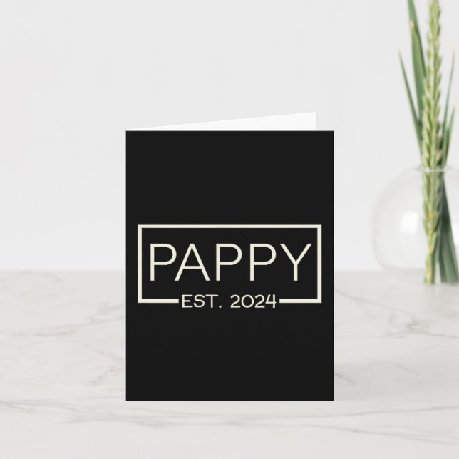 Tarjeta Pappy Est 2024 Nuevo Papá Día del Padre Hombres Ck (Anverso)