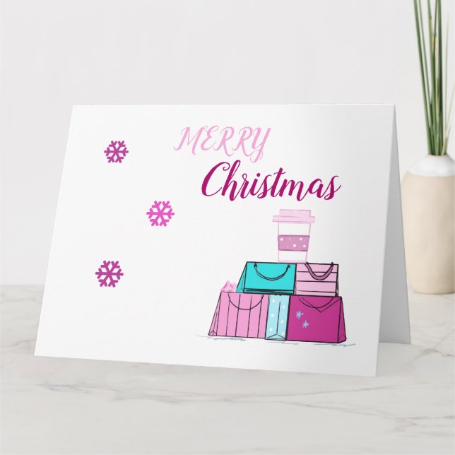Tarjeta Paquetes de vacaciones Feliz Navidad (Anverso)