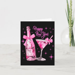 Tarjeta Par Champán Swea Martini Coquette Feliz Año Nuevo