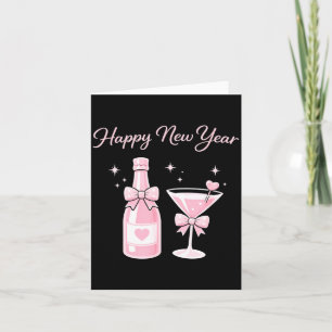 Tarjeta Par Champán Swea Martini Coquette Feliz Año Nuevo
