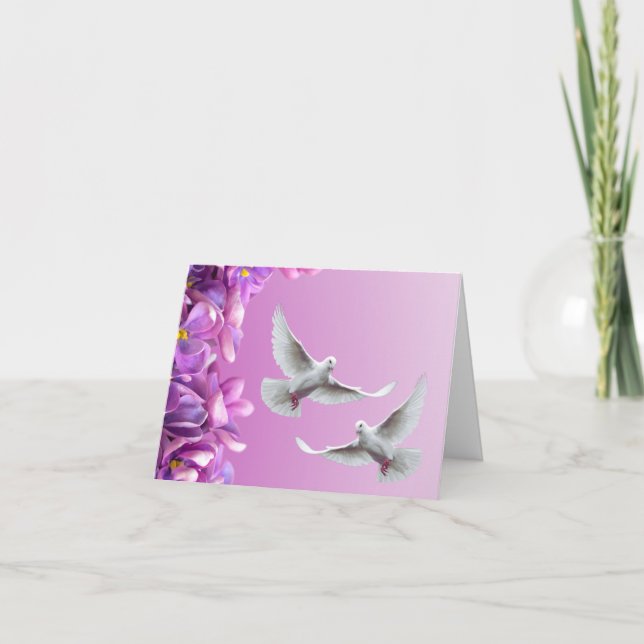 Tarjeta Par De Bellas Doves Blancas (Anverso)