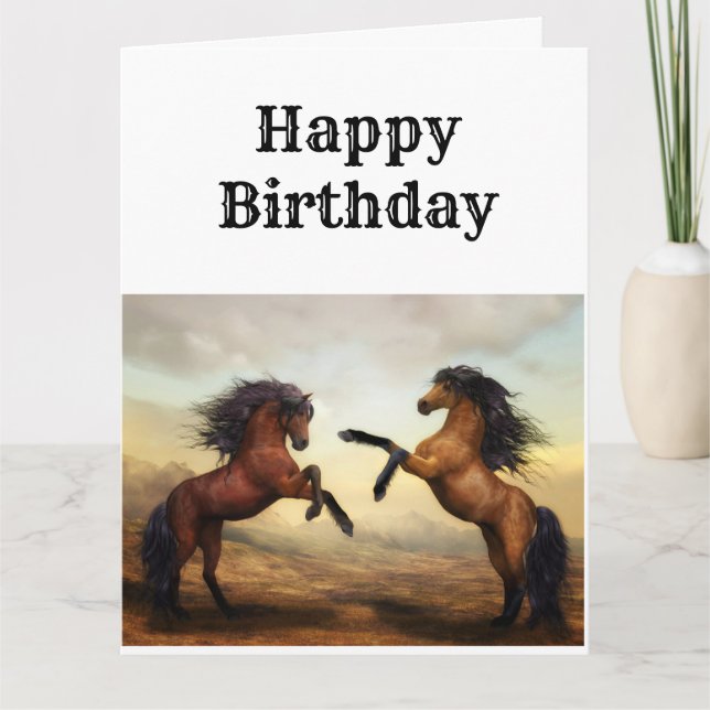 Tarjeta par de caballos salvajes (Anverso)