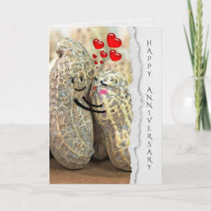 Tarjeta par de cacahuetes para el aniversario del boda