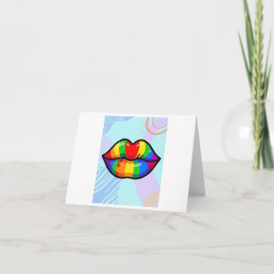 Tarjeta par de labios para enviar un beso a alguien especi
