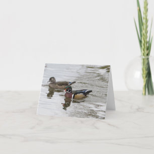 Tarjeta Par de pato de madera