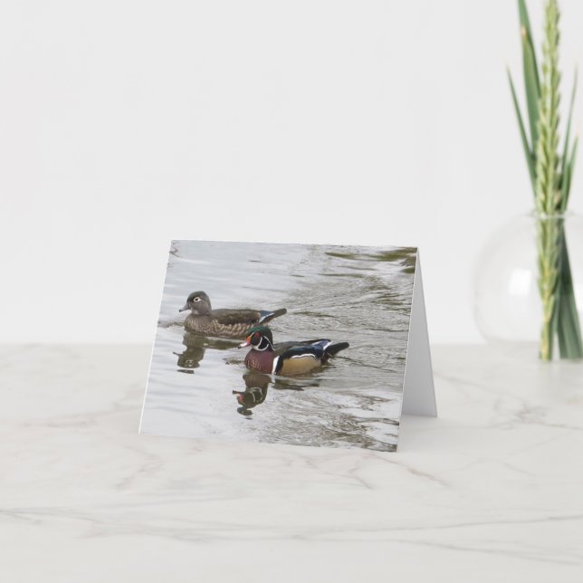 Tarjeta Par de pato de madera (Anverso)