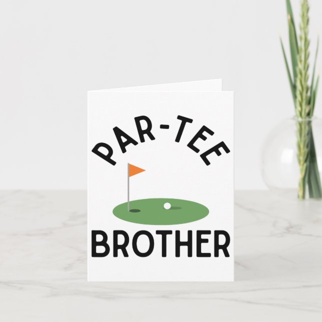 Tarjeta Par Tee Brother Funny Golf Birday Party Family M (Anverso)
