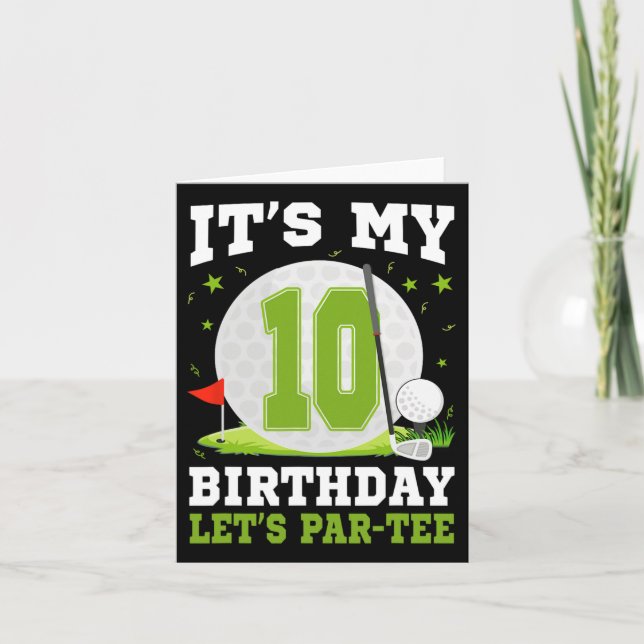 Tarjeta Par-tee es mi 10 años de golf más de 10 (Anverso)