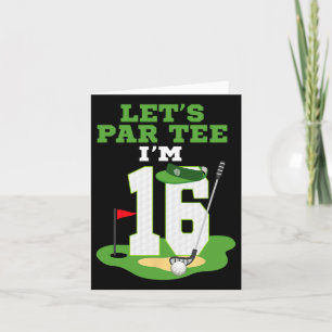 Tarjeta Par Tee Tengo 16 años y estoy temática de golf de 