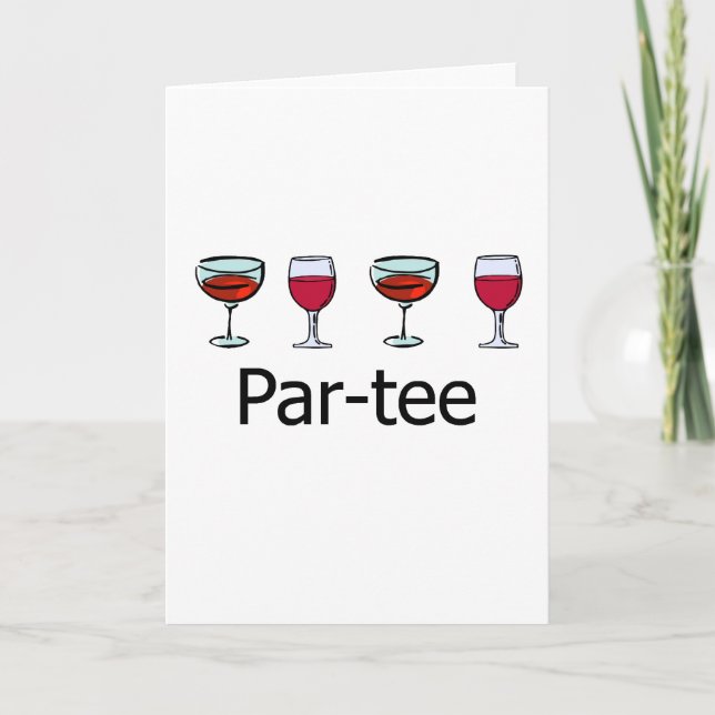 Tarjeta Par-tee  Wine Glass Party (Anverso)