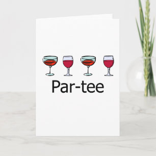 Tarjeta Par-tee Wine Glass Party