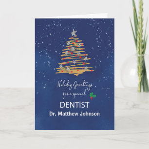 Tarjeta Para árbol de Navidad de dentista personalizable c